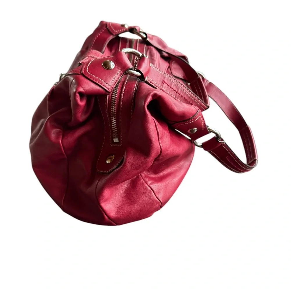Y2K‎ Coach F15075 Medium Red Leather Hobo Shoulder Bag